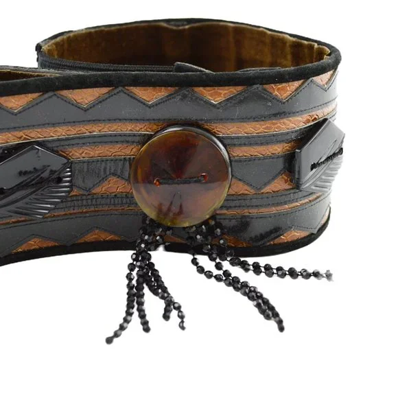 Farouk Systems CHI Biosilk‎ Promotional Western Belt Buckle Hairdresser Stylist Accessories | Nwot Leather Belt Hand Beaded Copper Buckle  main image 4